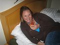  Linda enjoys the champagne